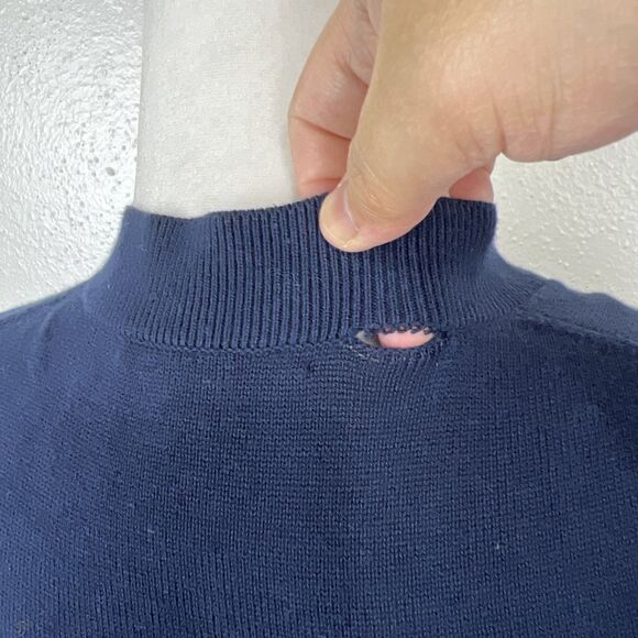 Brooks Brothers Sweater Women Large Navy Knit Cotton Cashmere Button Up Cardigan - Picture 13 of 15